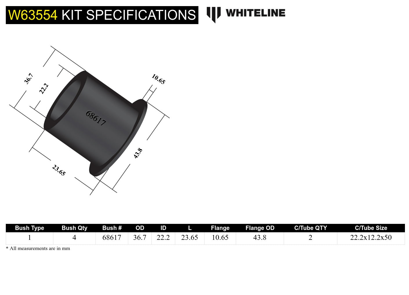 Control arm - lower rear outer bushing