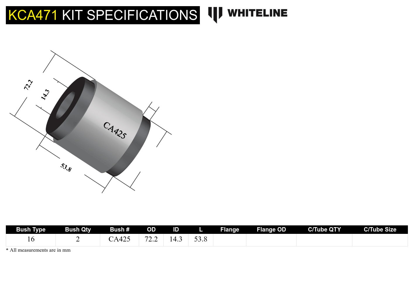 Control arm - front lower inner rear double offset bushing