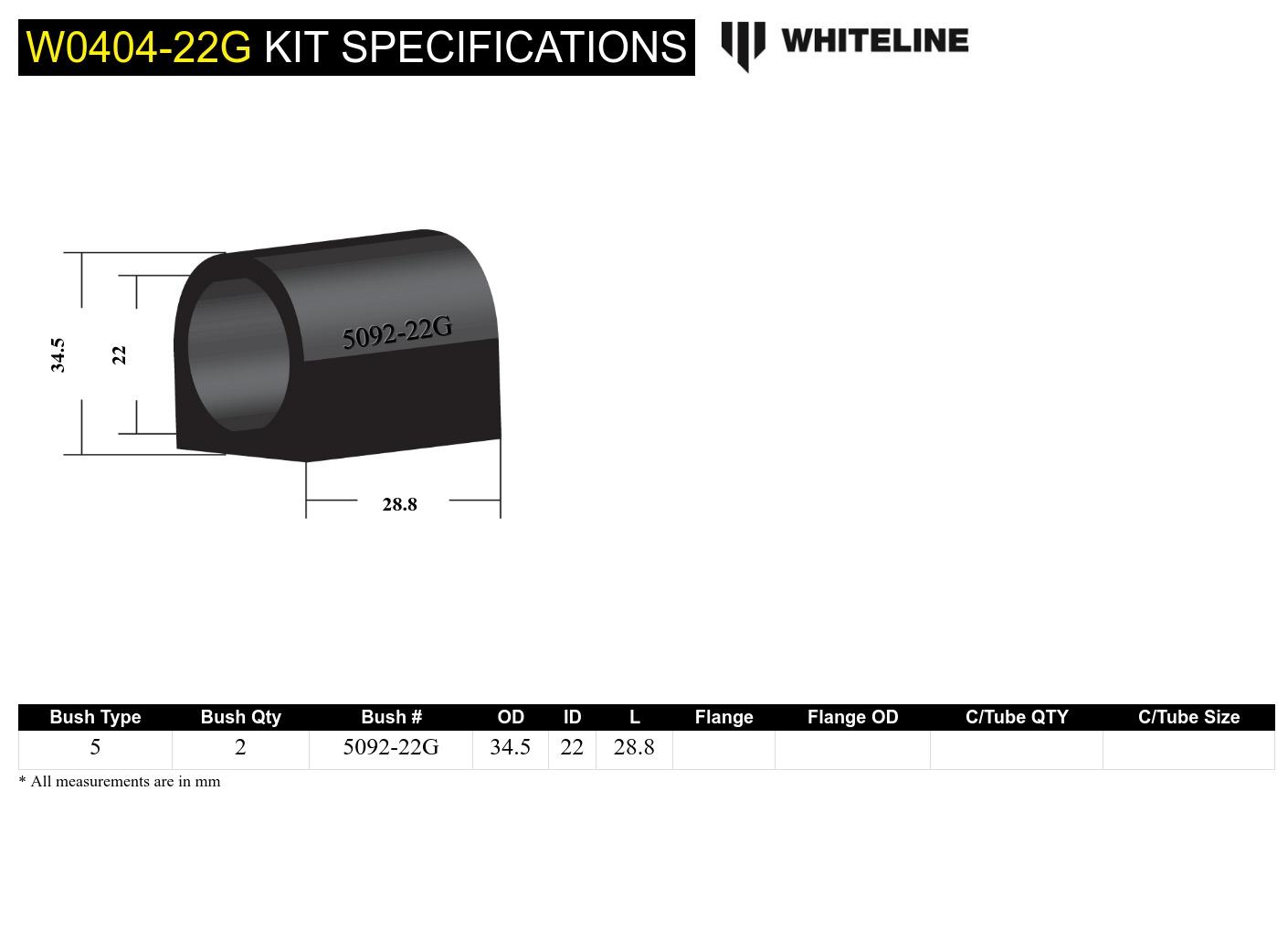 Anti-Roll bar - mount bushing