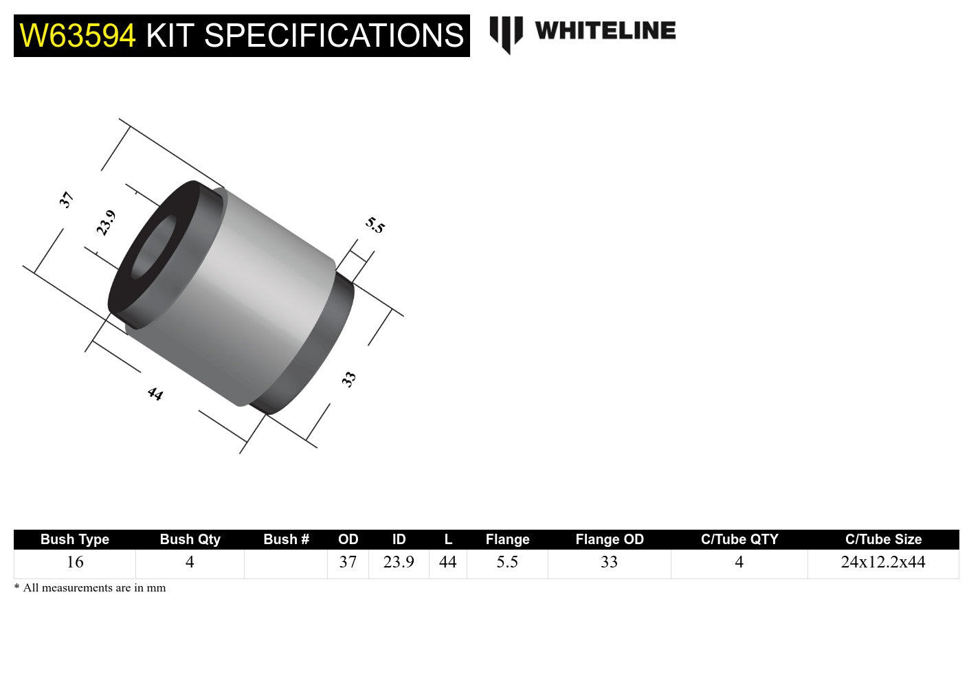 Control arm - lower rear inner and outer bushing