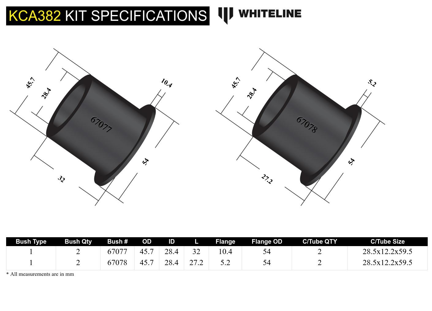 Caster Kit - Front Control arm lower inner rear bushing