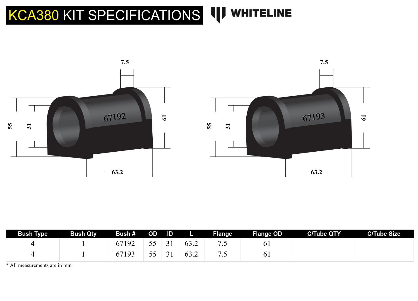 Caster Kit - Front Control arm lower inner rear bushing - Mazda RX7 FC Series IV