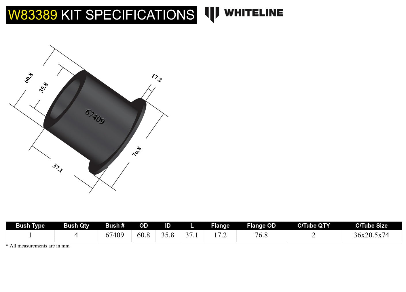 Strut rod - to chassis bushing