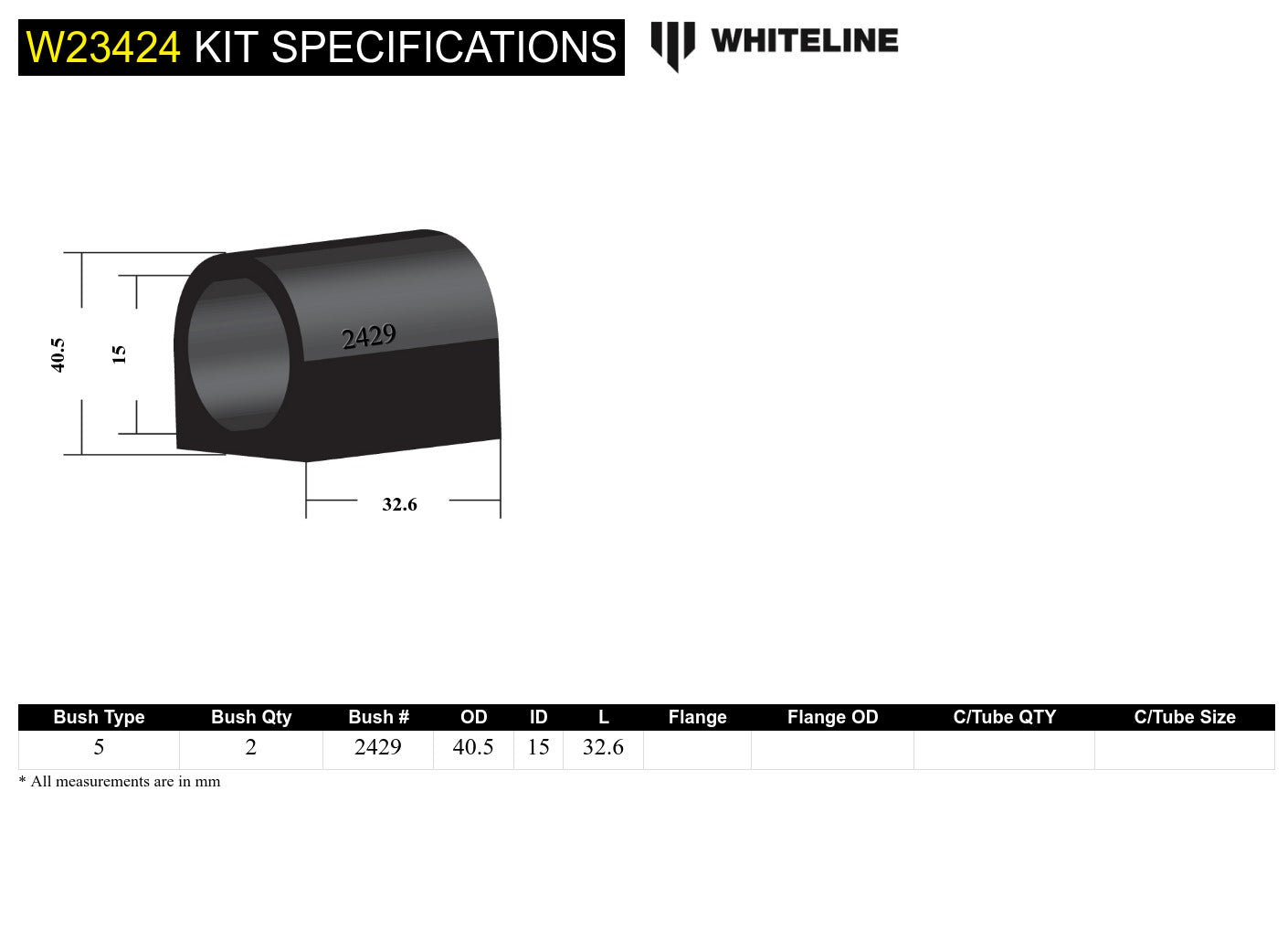 Anti-Roll bar - mount bushing